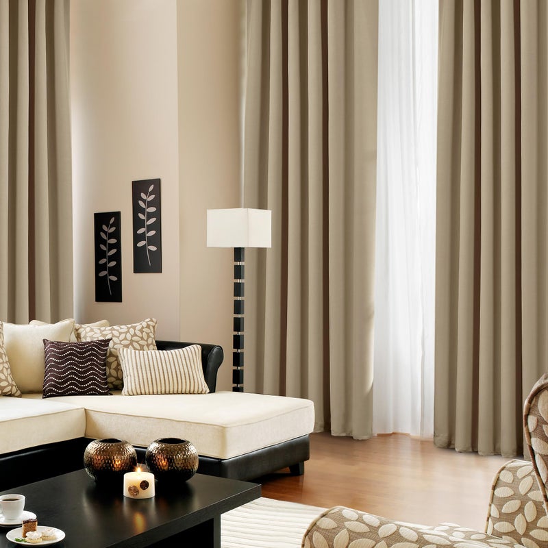 Deconovo Solid Back Tab and Rod Pocket Curtains Thermal Insulated Blackout Window Curtains for Kitchen 52Wx54L Inch Khaki 2 Panels - Image 4